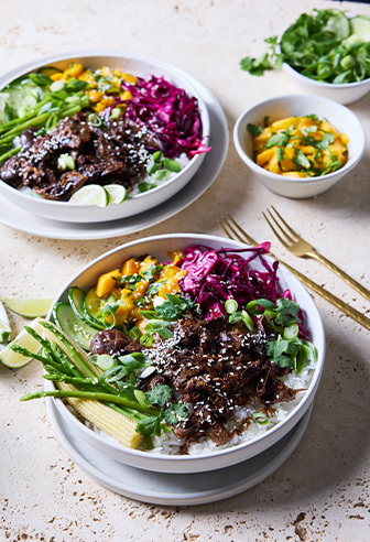 Asia Bowl mit veganem Beef Asia Bowl mit veganem Beef