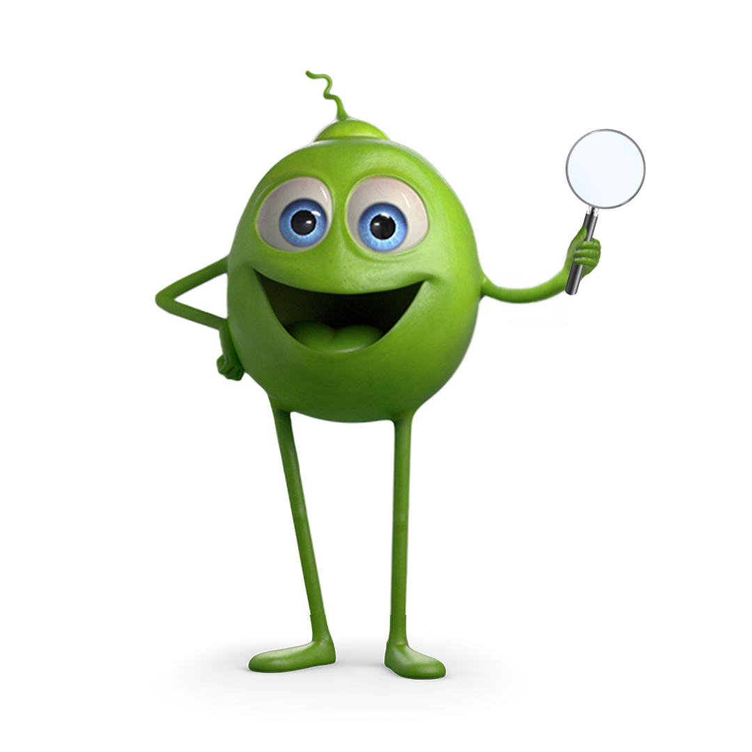 endori Erbse mit Lupe endori Erbse mit Lupe