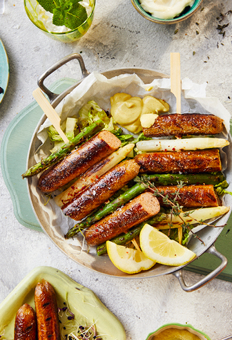 Spargel-Bratwurst-Spieße Spargel-Bratwurst-Spieße